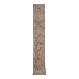 Tapis vintage turc de oushak tissé à la main 56x396 cm