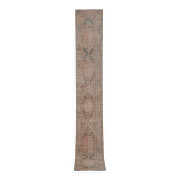 Vintage Turkish Oushak Handwoven Rug 56x396 cm