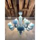 Contemporary Matte Light-Blue Glass Chandelier