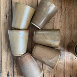 6 Digoin stoneware cups