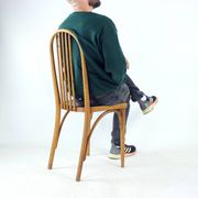Vintage Thonet Bentwood Oak Chair With Original Label, Czechoslovakia, 1920