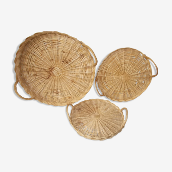 3-course wicker set with handles
