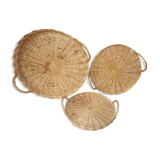 3-course wicker set with handles