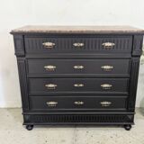 19th-19th Century Chest of Drawers with Shabby Patina
