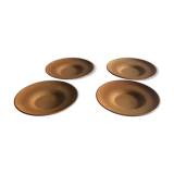 Lot de quatre assiettes à dessert en grès