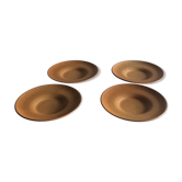 Lot de quatre assiettes à dessert en grès