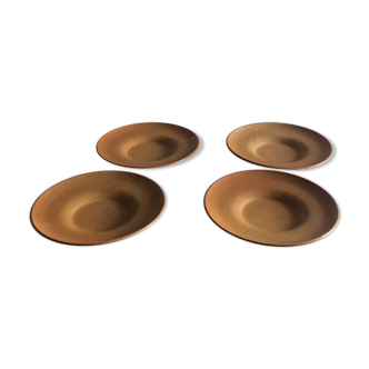 Set of four plates to dessert in sandstone