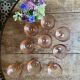 Lot de 9 coupes  à champagne vintage en rosaline