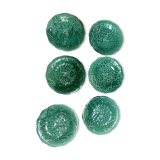 Series of 6 leaves plates in Gien slip