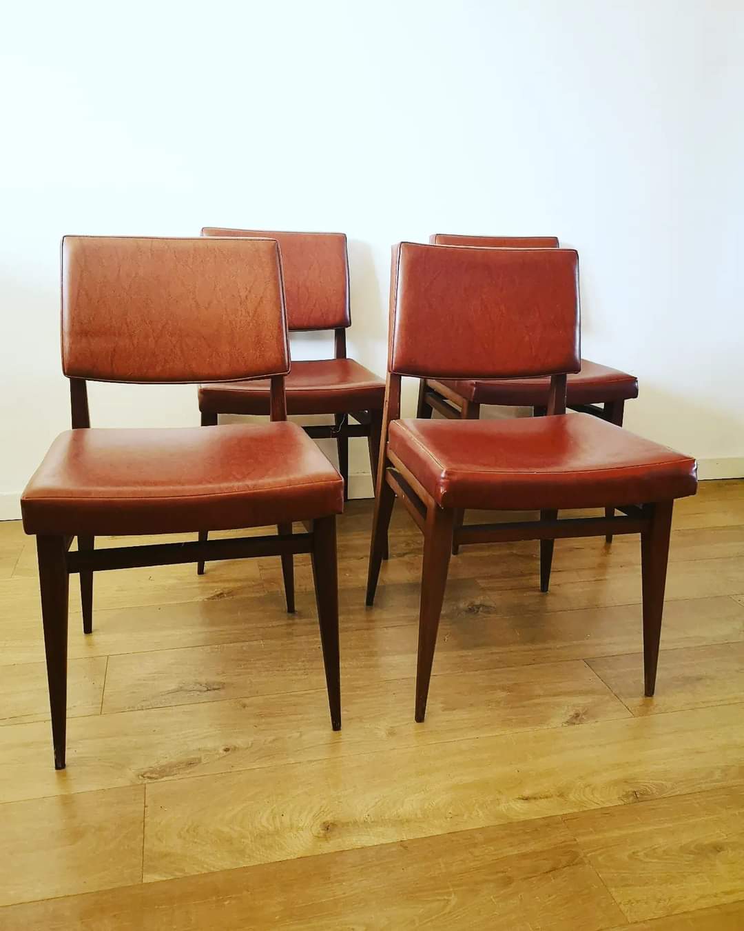 Set of 4 vintage skai chairs