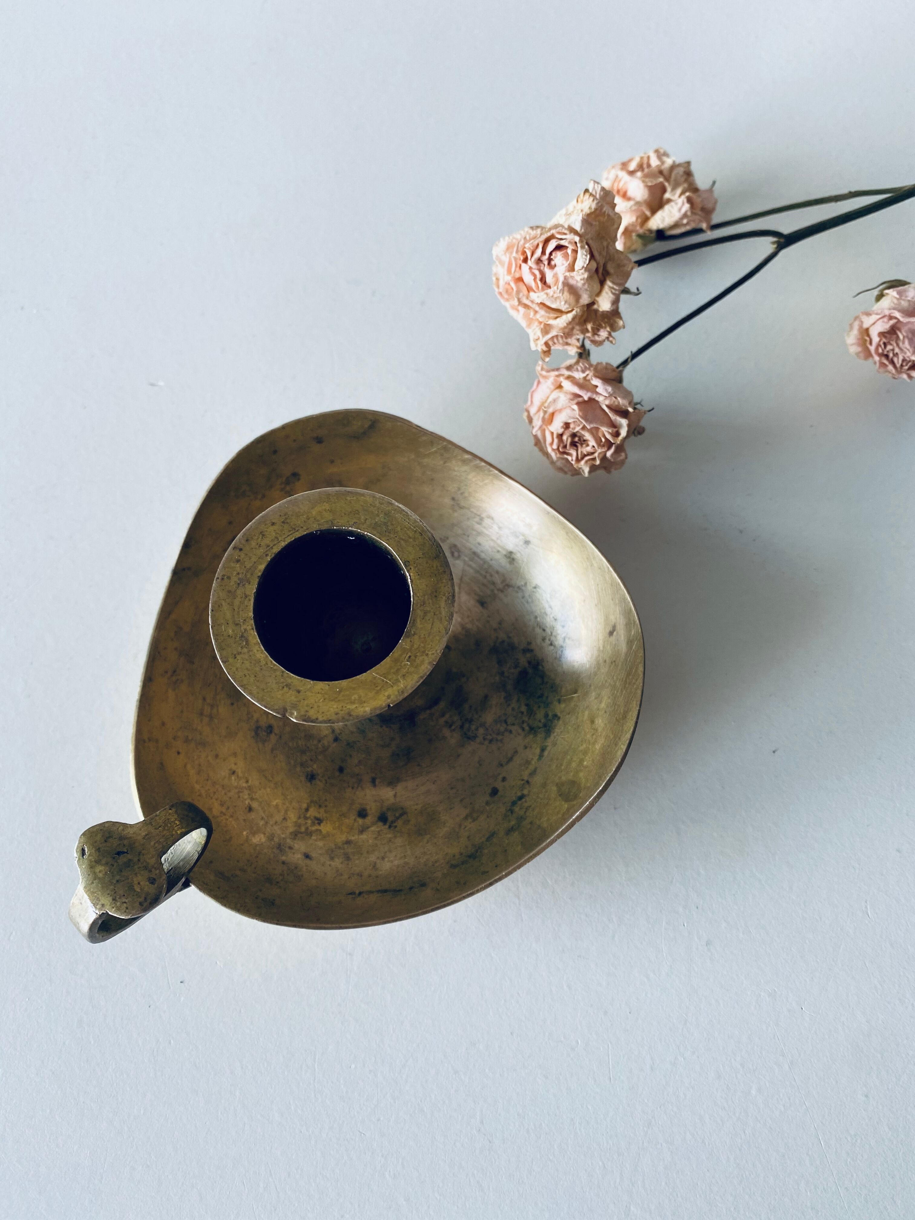 Old brass candlestick