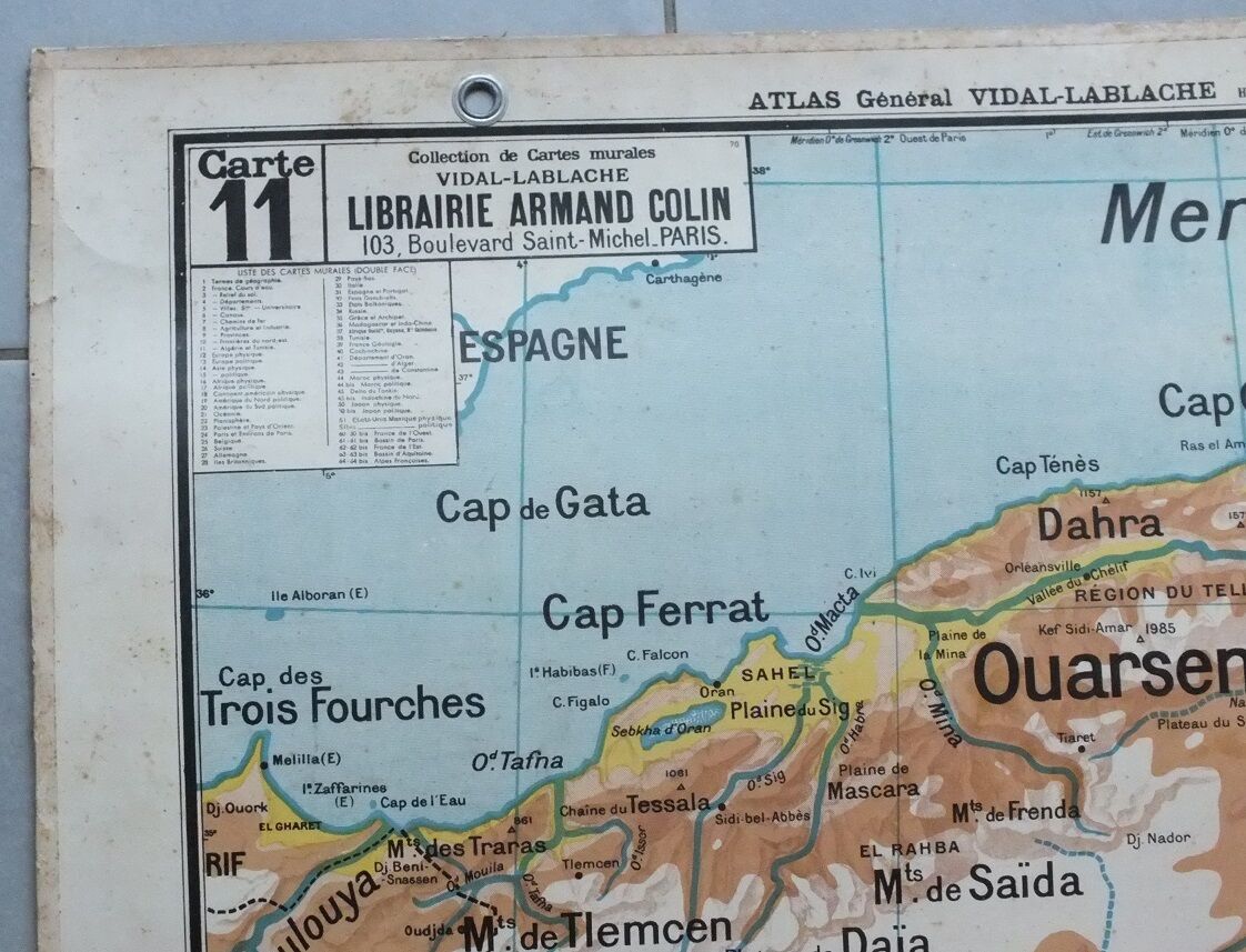 Map of school Vidal-Lablache No. 11 Algeria and Tunisia
