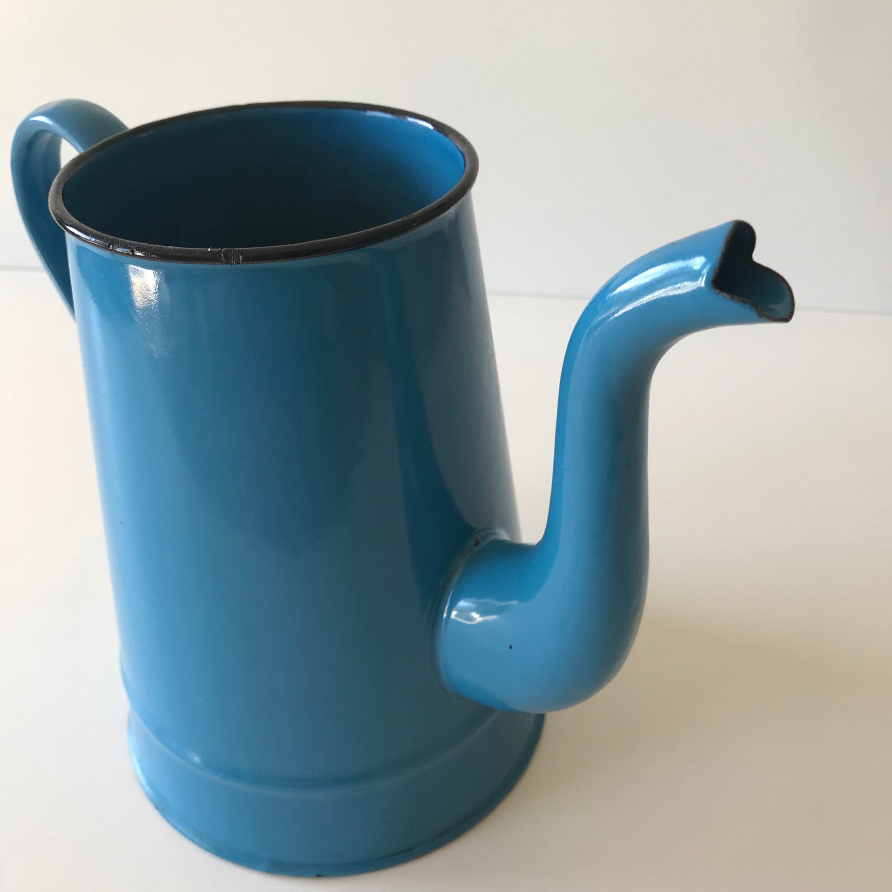 Blue enamel teapot