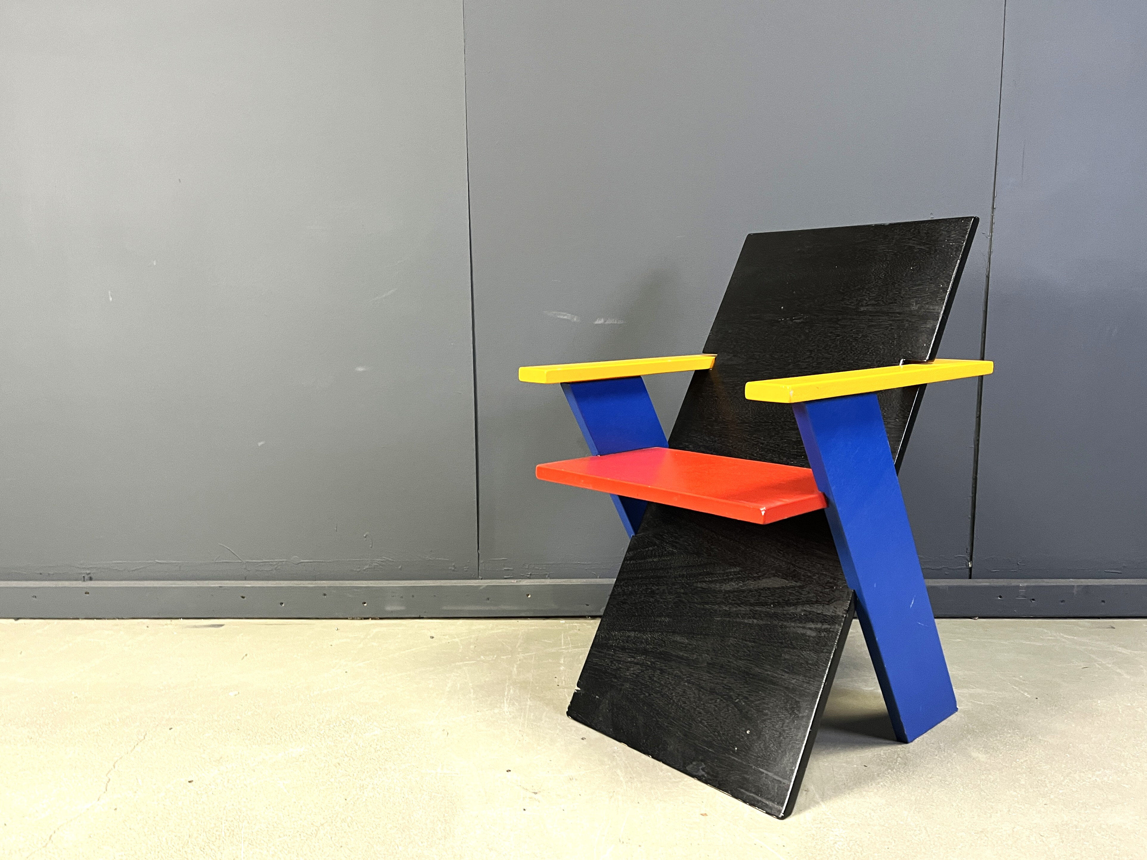 Colourful postmodern armchair, 1980s