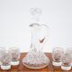 Crystal decanter with glasses, Poland, 1960s