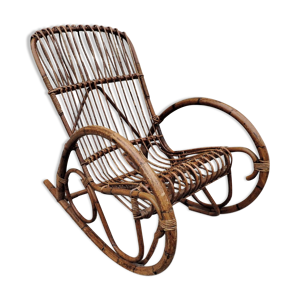 rocking chair en rotin