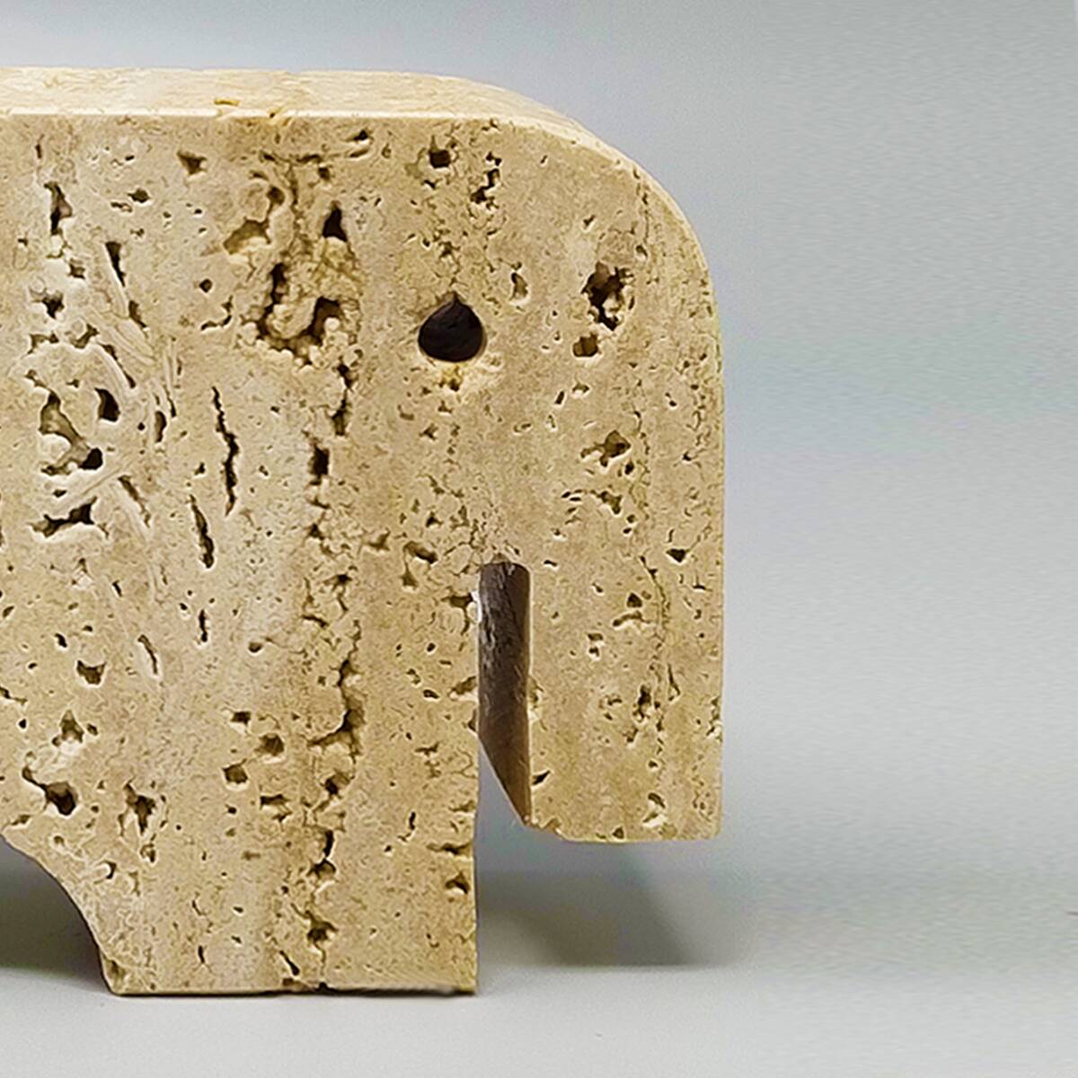 1970s Original Travertine Elephant Sculpture by Enzo Mari for F.lli Mannell