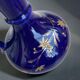 Vintage cobalt blue ceramic jug with gilding, 1950s-70s.