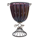 Grand vase verre soufflé et fer forgé sur pied douche