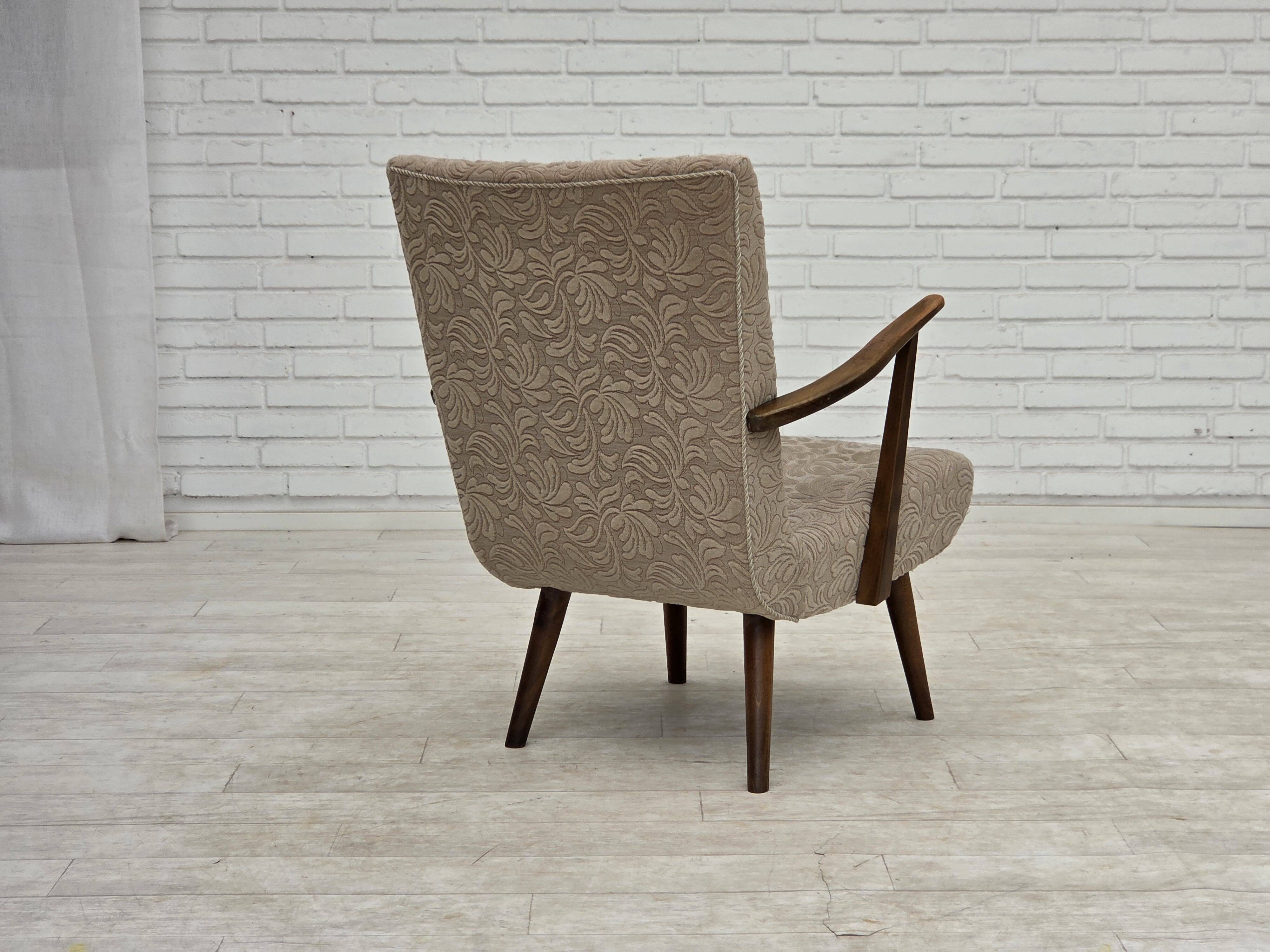 1960s, Danish armchair, furniture wool, beech wood.