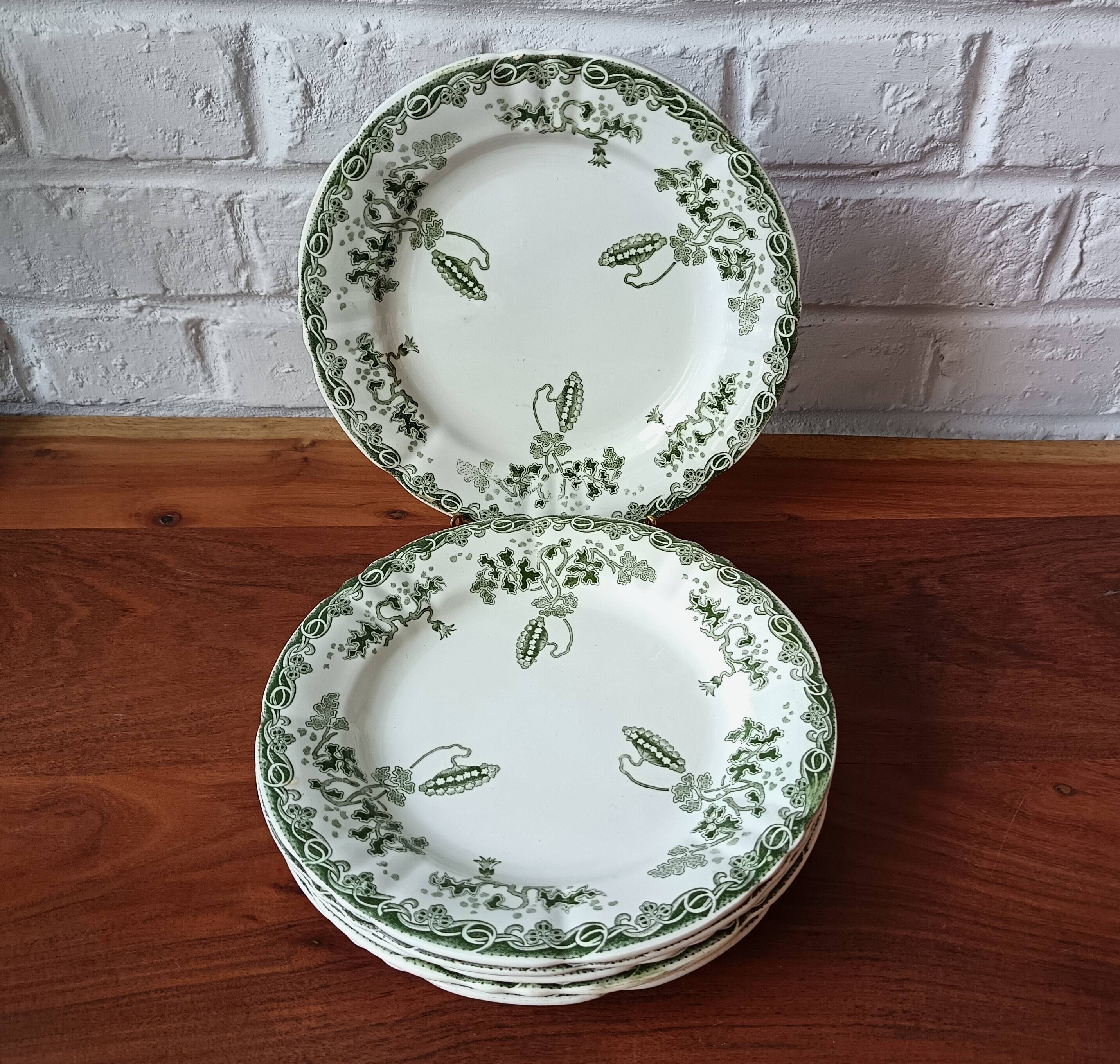 6 assiettes plates  anciennes Hamage Moulin des loups