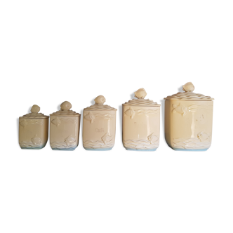 Series of 5 spice pots