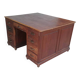 Vintage double-sided mahogany desk with 18 drawers.