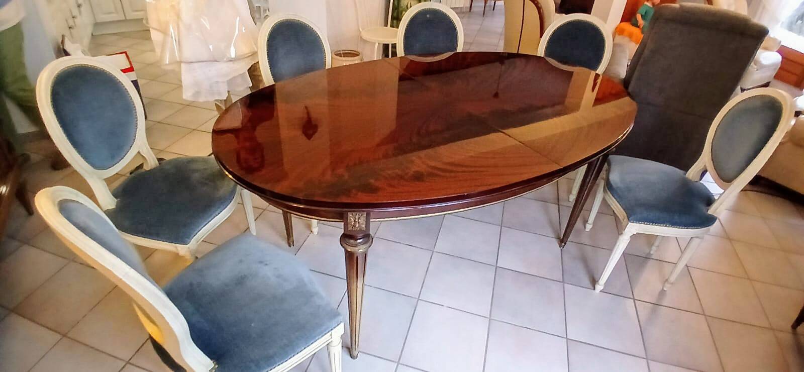 lot 6 chaises médaillon de style Louis XVI