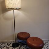 2 low brown stools