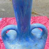 Ceramic Vase Pierrefonds stoneware Art Deco, signed with VERY LARGE SIZE HELMET!