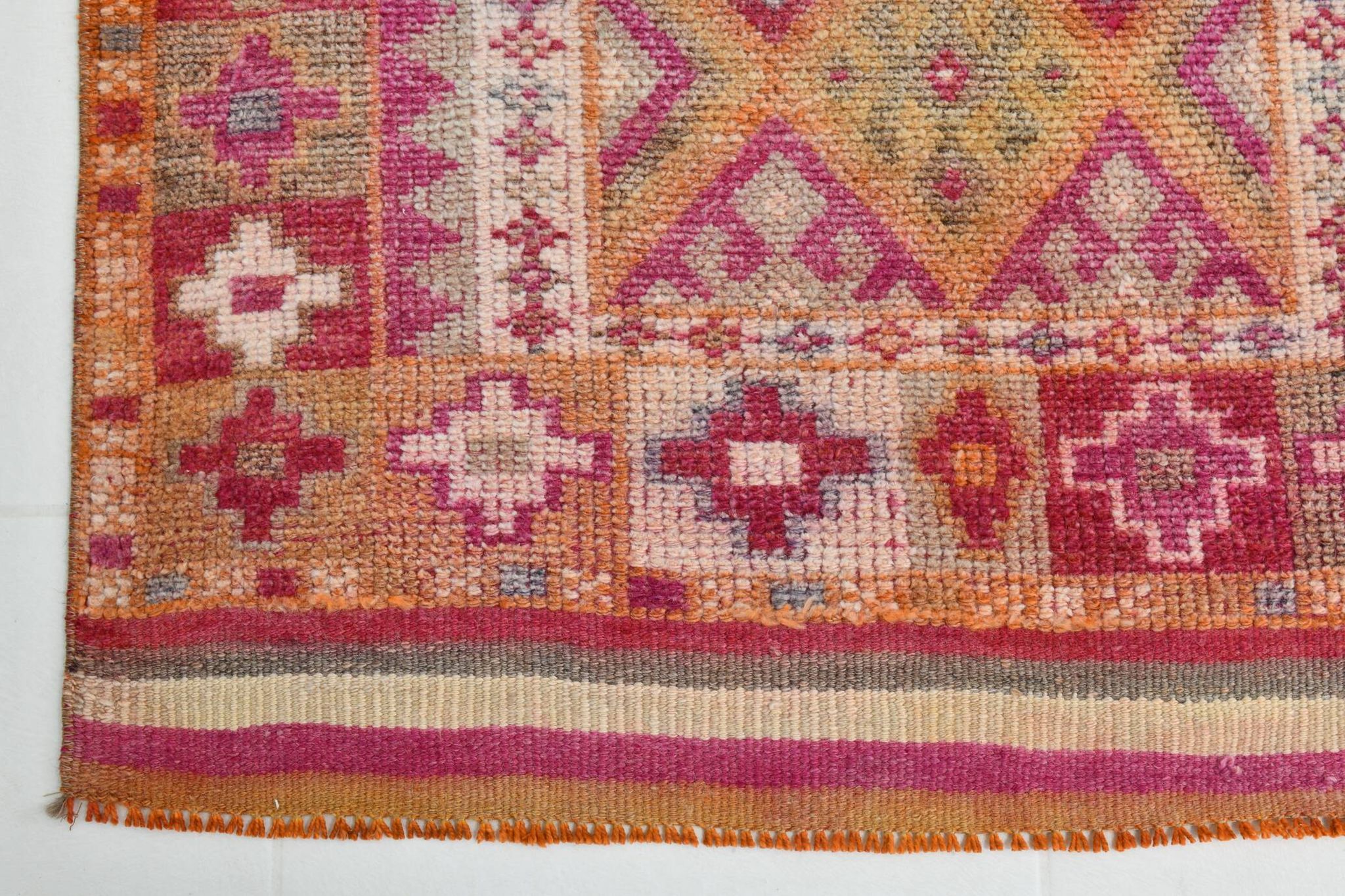 3x13 Pink Hallway Turkish Runner Rug,94x409Cm