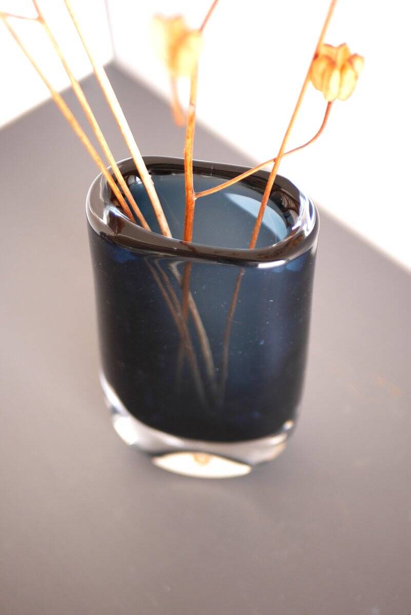 Vase et coupelle en verre par Landberg pour Orrefors