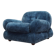 Blue armchair, Italian design, 1970s, production: Italy