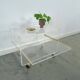 Space age plexiglas trolley met messing