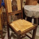 Straw chair with straw back