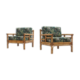 Vintage rattan armchairs Vivai del Sud 1970s , set of 2
