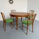 Extendable round teak table French design TV furniture Paris 1960