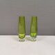 Torpedo glass vases in light green colours, inlaid trasparent glass bubbles