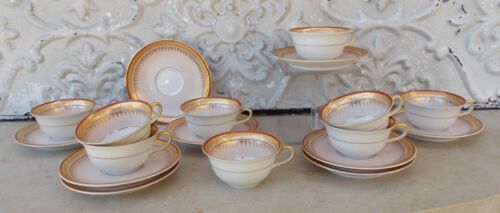 8 tasses café porcelaine Limoges Ahrenfeldt belle dorure