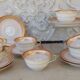 8 tasses café porcelaine Limoges Ahrenfeldt belle dorure