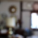 Vintage mirror engraved brass frame - 80x40cm