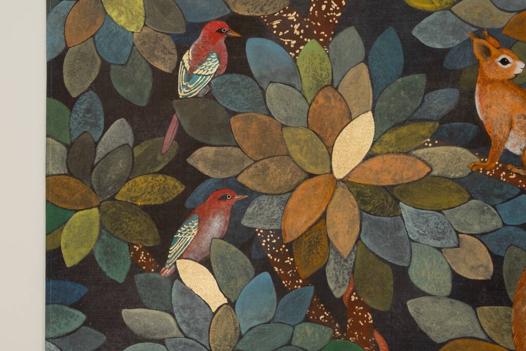 Painted canvas, contemporary decorative panel, "The Lost Paradise"