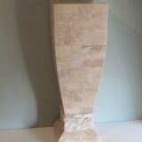 Column, Hollywood Regency style travertine pedestal, 1970s