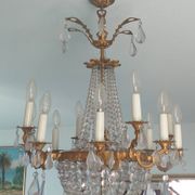 Baroque chandelier made of genuine Bohemian crystal and bronze with 12 branches.