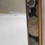 Antique Octagonal Mirror 45x35 with Floral Decor from the 80s Vintage