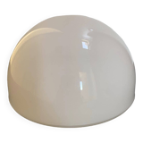 Semi-circle globe in white opaline, shiny appearance
