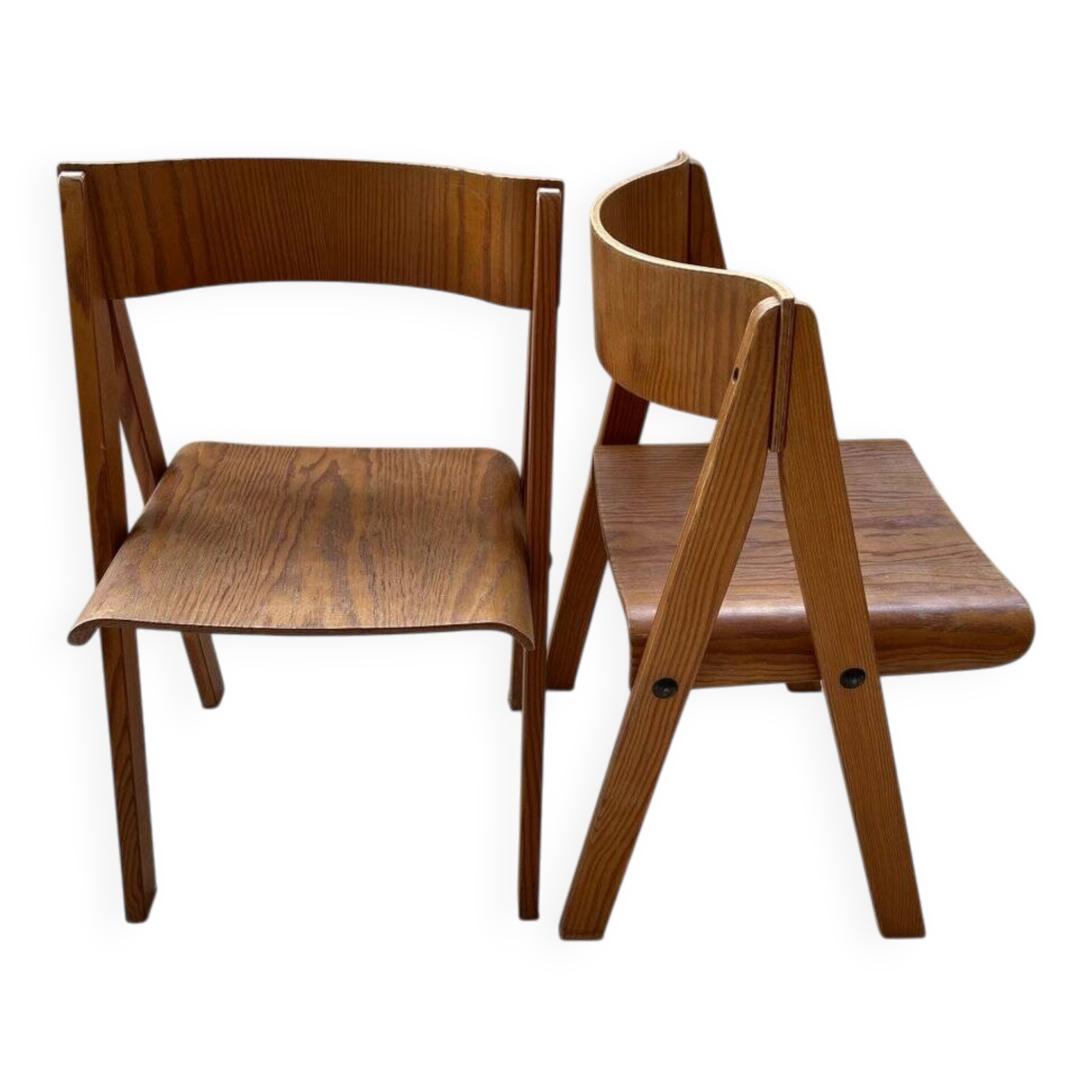 Chaises en bois par Martins Machado, années 1980, ensemble de 2