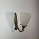 Vintage wall lamp in brass and frosted glass 1950s