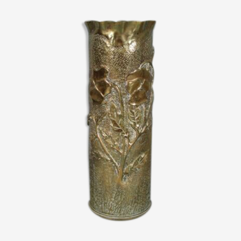 Authentic sculpt brass vase