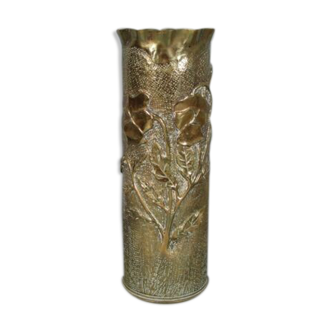 Authentic sculpt brass vase